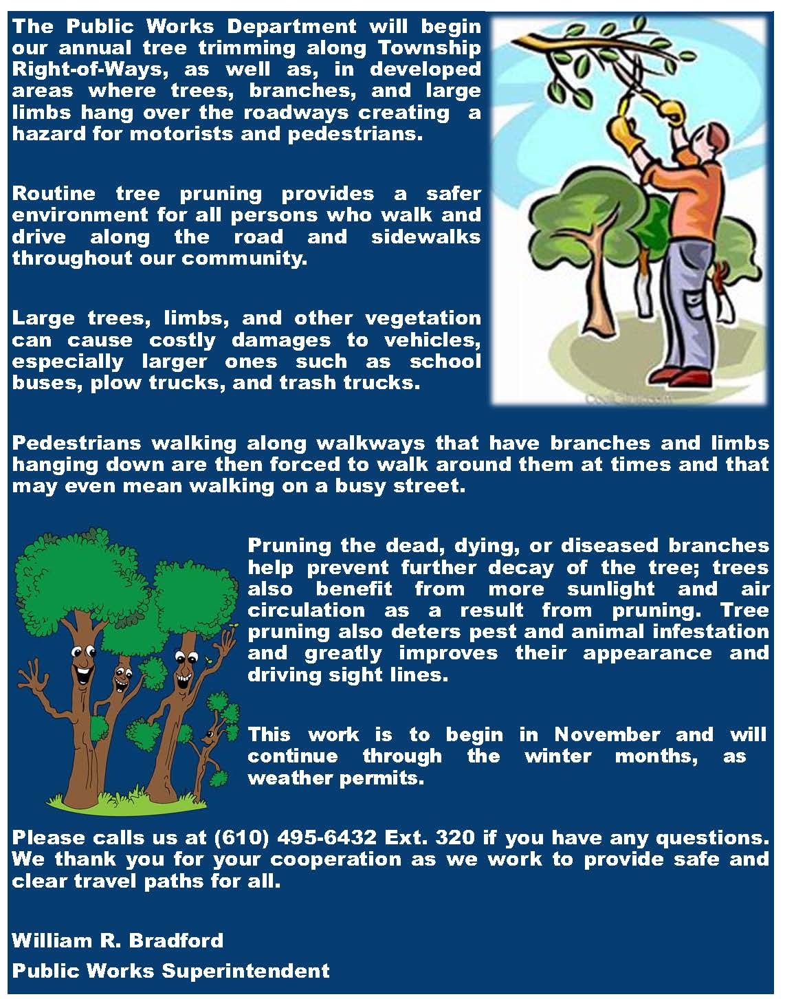 Tree Trimming - Annual Notice for website Revised - starting in November